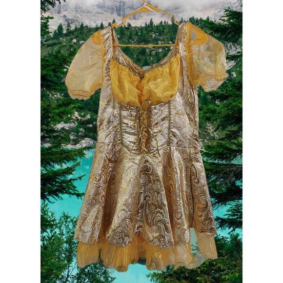 Costume Goldilocks Adult Storybook Fairy Tale Fancy Dress Up Halloween 3 Piece - Picture 2 of 14